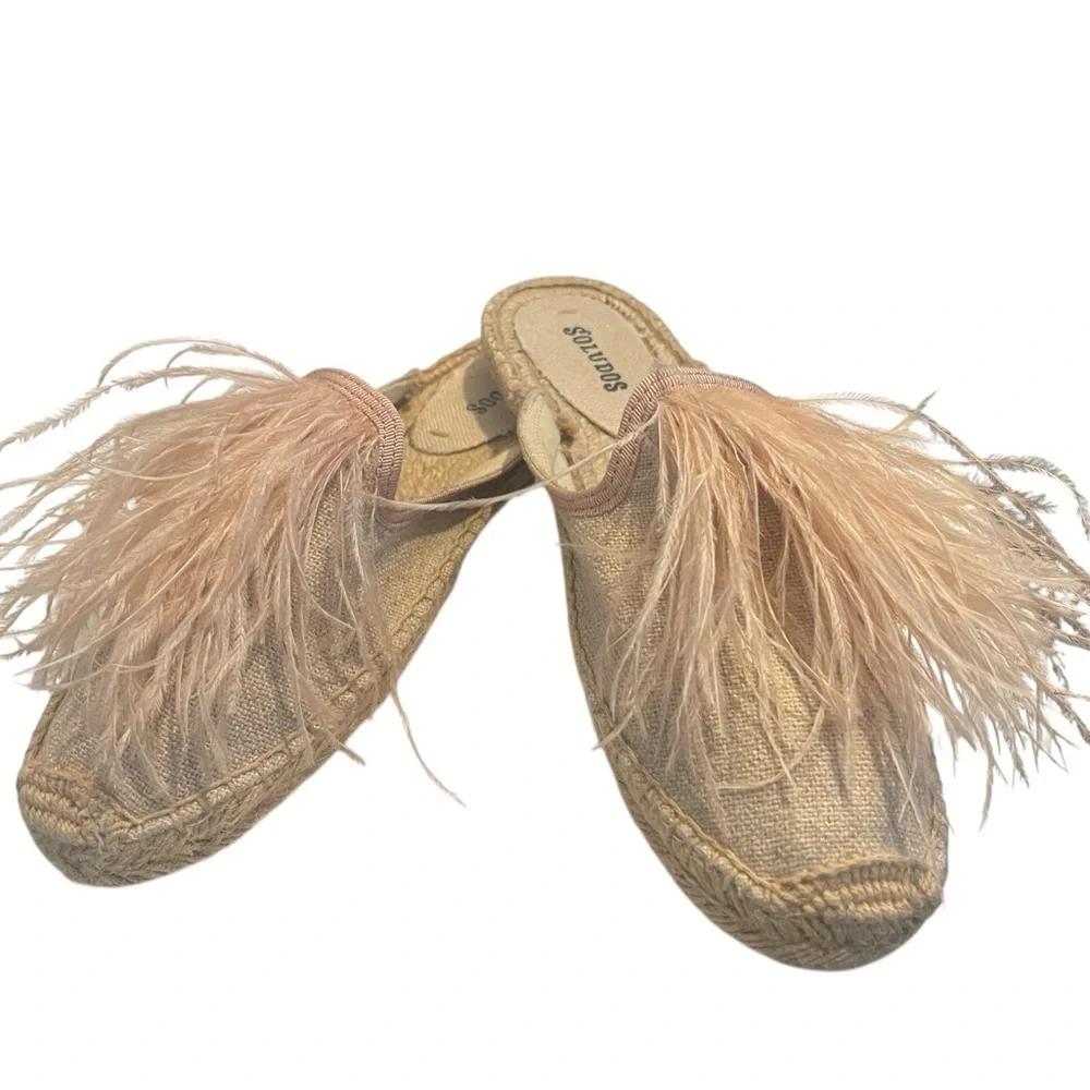 Soludos Feathers Mule, a stylish, bohemian-inspired slip-on shoe Slide, 6.5